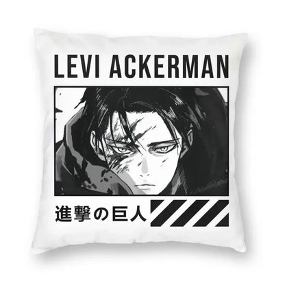 Levi Ackerman Attack On Titan Cushion Cover Print Harajuku Anime Manga Floor Pillow Case for Car Pillowcase Home Decor