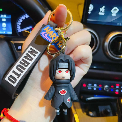 Cartoon Anime Naruto Action Figures Keychains  Sasuke Kakashi Key Pendant Cartoon Bag Pendant Doll Keychain Boy Gift