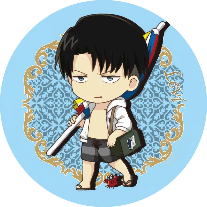 Attack on Titan Q-Version Anime Badge Handmade Cartoon Brooches Eren Jaeger Armin Arlert Lapel Pins Backpack Hat Decorations