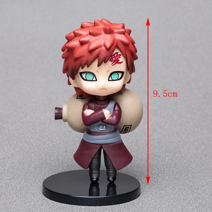6 styles 9cm Anime Naruto Figures PVC Q Version Doll Gaara Kakashi  Figure Room Decoration Anime Figure