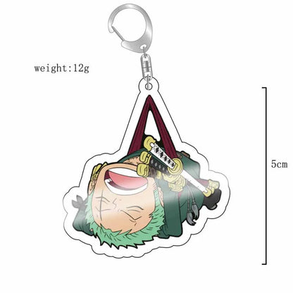 Anime One Piece Luffy Zoro Sanji Nami Ussop Chopper Franky Brook Law Ace Acrylic Keychain Figure Toys Gifts Pendant Jewelry