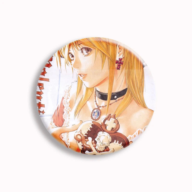 Japanese Anime Death Note Button Pins Handmade L Killer Yagami Light Round Brooch Cosplay Accessories Decor Friends Gifts