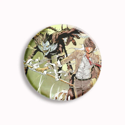 Japanese Anime Death Note Button Pins Handmade L Killer Yagami Light Round Brooch Cosplay Accessories Decor Friends Gifts