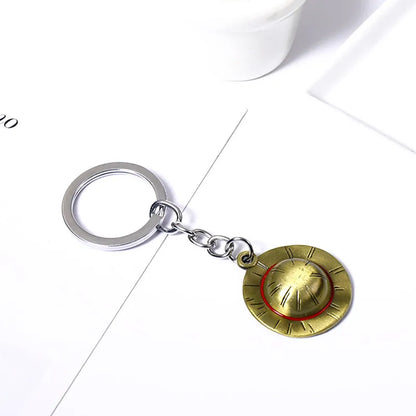 Anime One Piece Metal Keychain Luffy Hat Zoro Nami Sanji Chopper Figure Pendant Car Keyring For Men Women Kid Gift Jewelry