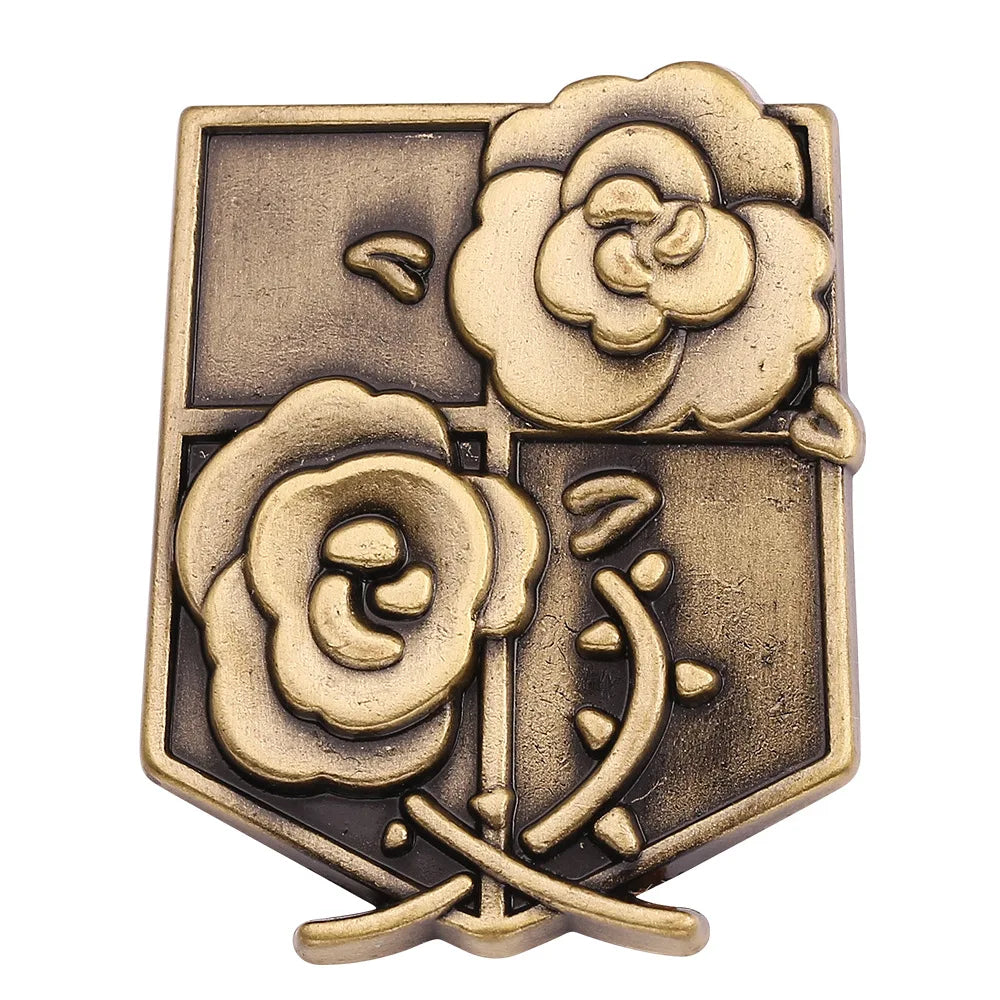 Anime Attack on Titan Enamel Brooch Eren Jaeger Mikasa Ackerman Jiyuu No Tsubasa Cartoon Lapel Badge Adornment Gift Wholesale