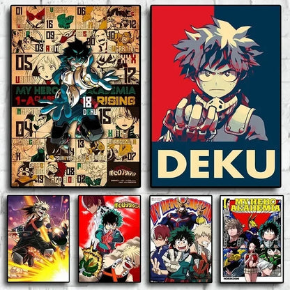 My Hero Academia Poster Anime Decor Bar Cafe Canvas Painting Posters and Prints Wall Art Pictures for Living Room Decoration