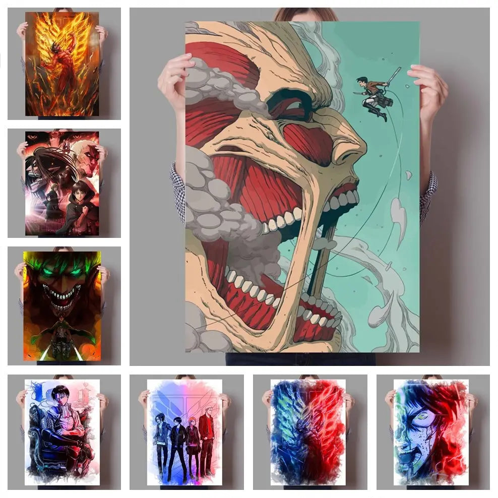 Anime Attack On Titan Canvas Poster  Artistic Wall Decor for Bedroom Living Room Perfect Quality Home Decoration