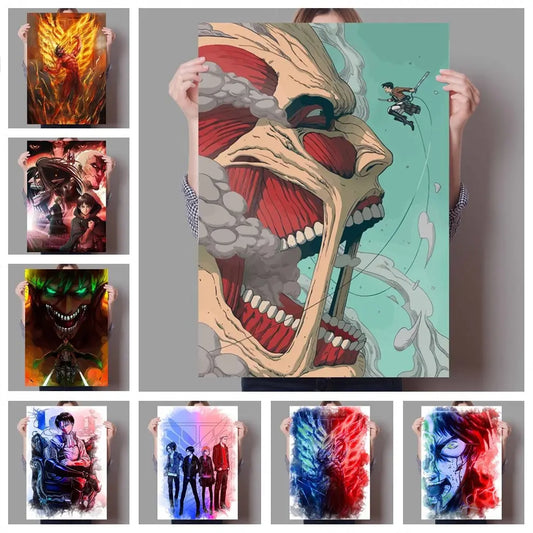 Anime Attack On Titan Canvas Poster  Artistic Wall Decor for Bedroom Living Room Perfect Quality Home Decoration