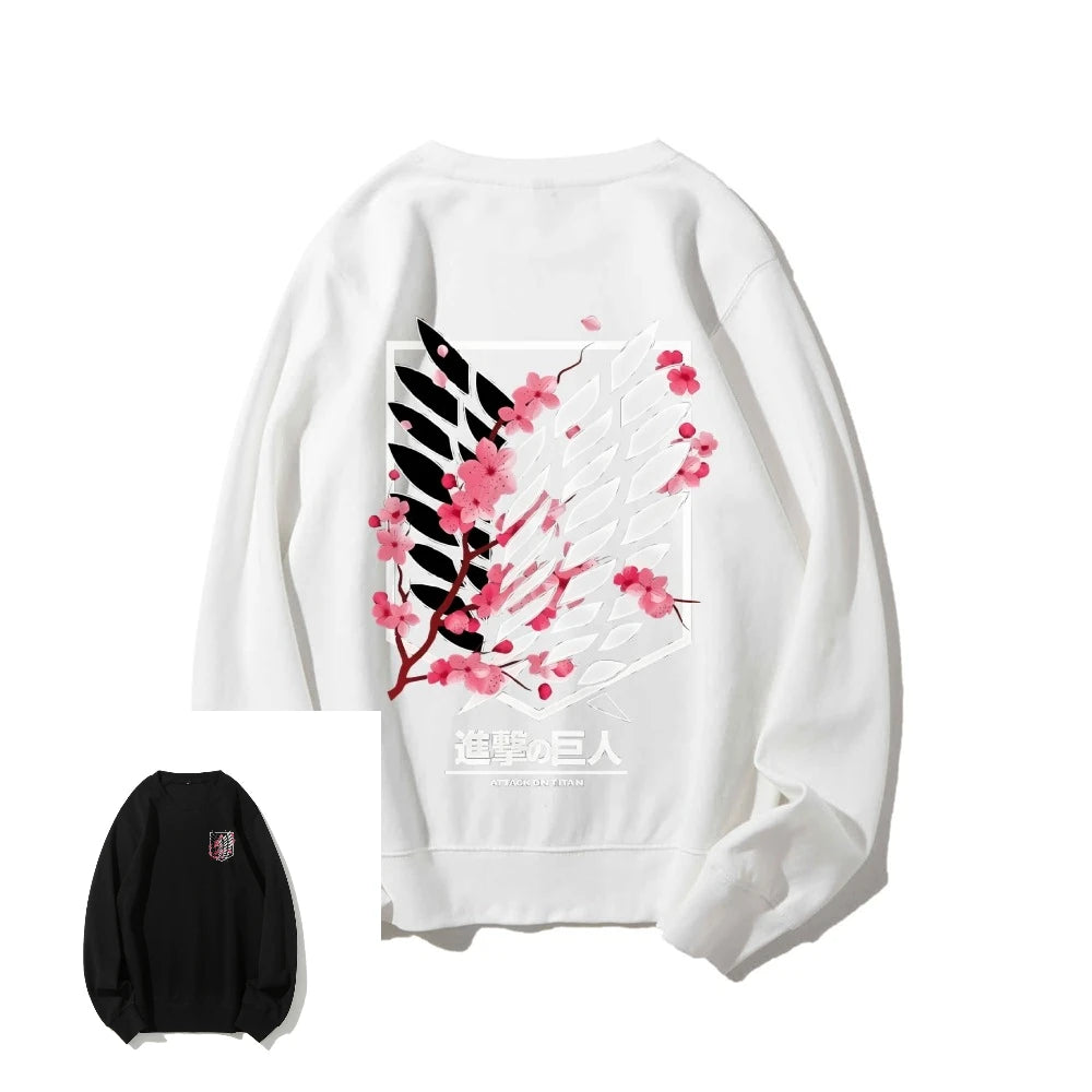 Anime Attack on Titan Sweatshirt Casual Streetwear Men Women Round-neck Pullover Hoodie Sweater Long Sleeves Top Autumn Trendy