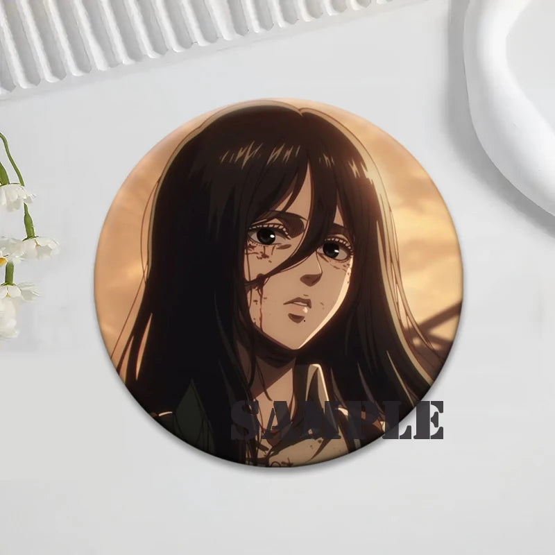 Anime Attack on Titan Brooches Exquisite Badge Eren Jäger Mikasa Ackerman Armin Arlert Levi Rivaille Rival Ackerman Cartoon Pins
