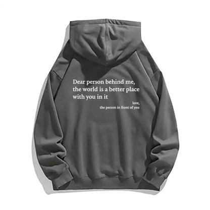 Kangaroo Pocket Printed Drawstring Hoodie
