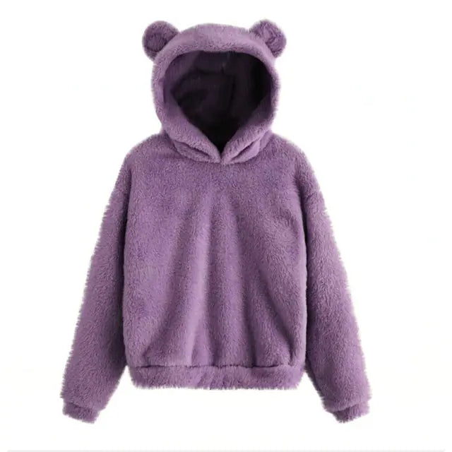 Velvet Bunny Ear Cozy Hoodie