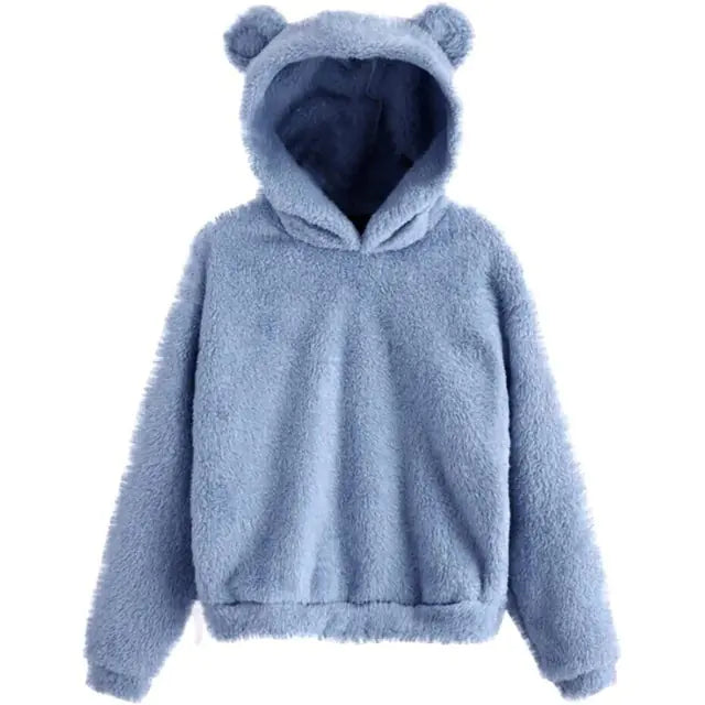 Velvet Bunny Ear Cozy Hoodie
