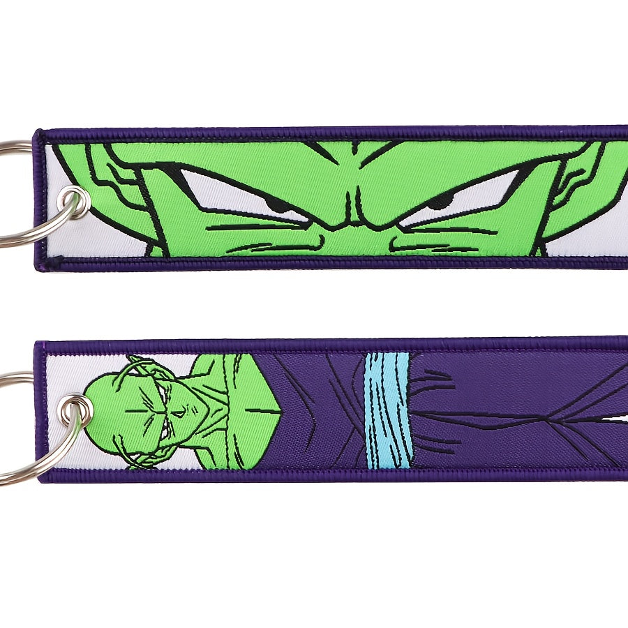 Anime Charm Embroidered Keychain: Durable, Versatile Jet Tag for Backpacks & Car Keys - Ideal Gift for Men