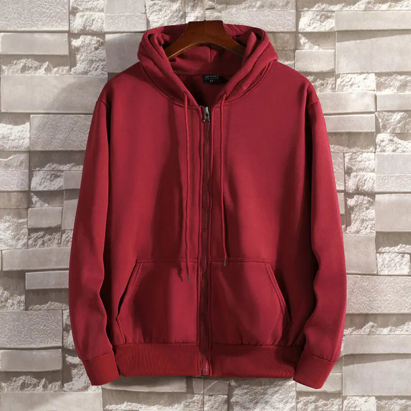 Cotton Hooded Zip Sweater Jacket