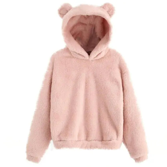 Velvet Bunny Ear Cozy Hoodie