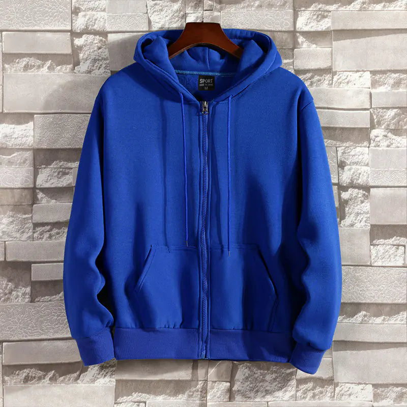 Cotton Hooded Zip Sweater Jacket