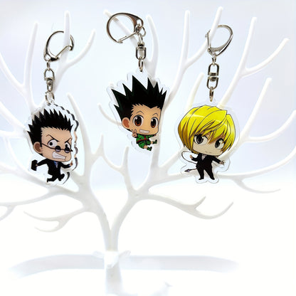 Japanese Cartoon Anime Keychain Acrylic Kawaii Cute Key Ring Purse Bag Backpack Car Key Charm Earbud Case Accessory Collectors Gift